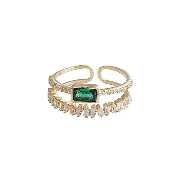 2020 korea's new retro green double-layer ring fashion simple versatile open ring elegant ladies' jewelry, Golden;silver
2020 korea's new retro green double-layer ring fashion simple versatile open ring elegant ladies' jewelry, Golden;silver