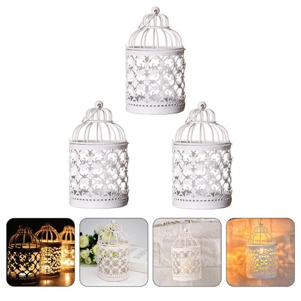 candle holders 3 pcs birdcage shape candlestick iron sticks holder (candle)