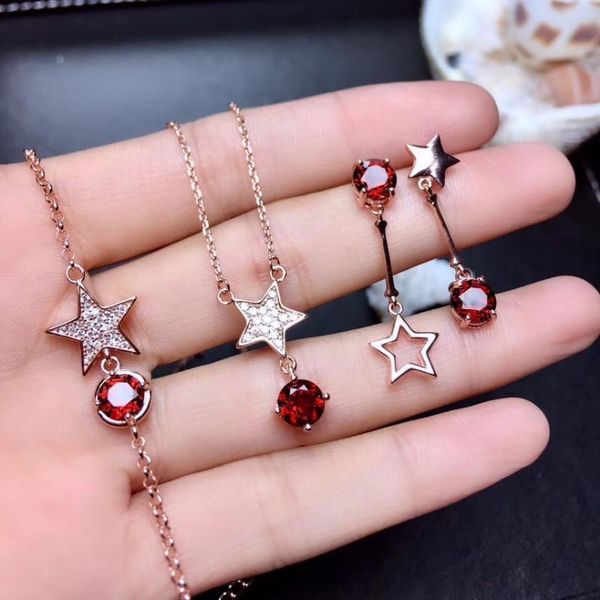 bracelet, earrings & necklace fashion grace stars natural red garnet bracelets gemstone jewelry set 925 silver girl party, Black
bracelet, earrings & necklace fashion grace stars natural red garnet bracelets gemstone jewelry set 925 silver girl party, Black
