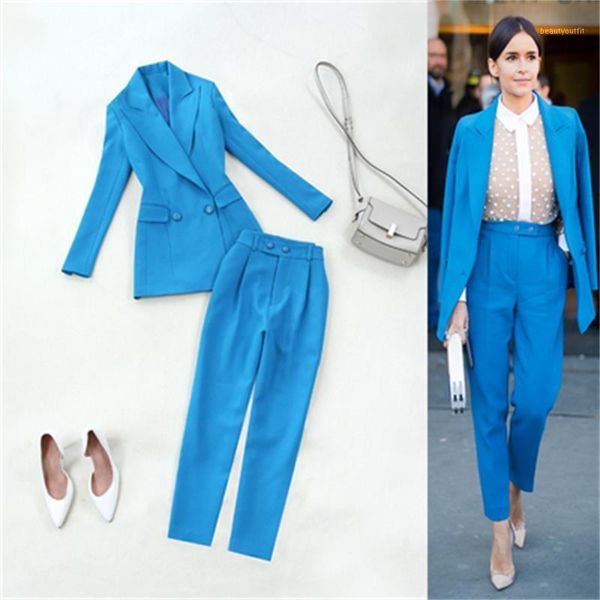 women's suits & blazers fashion leisure lake blue suit femme spring and summer plus size professional jacket + slim pants two women, White;black
women's suits & blazers fashion leisure lake blue suit femme spring and summer plus size professional jacket + slim pants two women, White;black