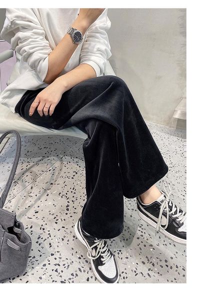 women's pants & capris korean style autumn chenille wide leg high waist floor mops loose and thin straight casual, Black;white
women's pants & capris korean style autumn chenille wide leg high waist floor mops loose and thin straight casual, Black;white