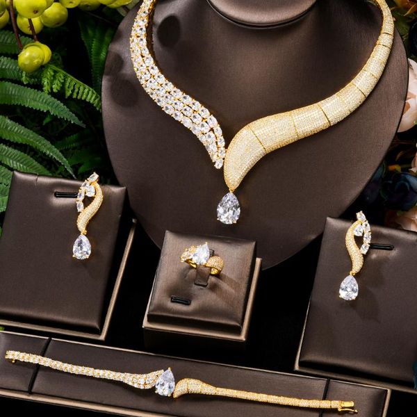 earrings & necklace blachette trendy luxury emeralds waterdrop earring bangle ring 4pcs for women wedding dubai bridal jewelry sets, Silver
earrings & necklace blachette trendy luxury emeralds waterdrop earring bangle ring 4pcs for women wedding dubai bridal jewelry sets, Silver