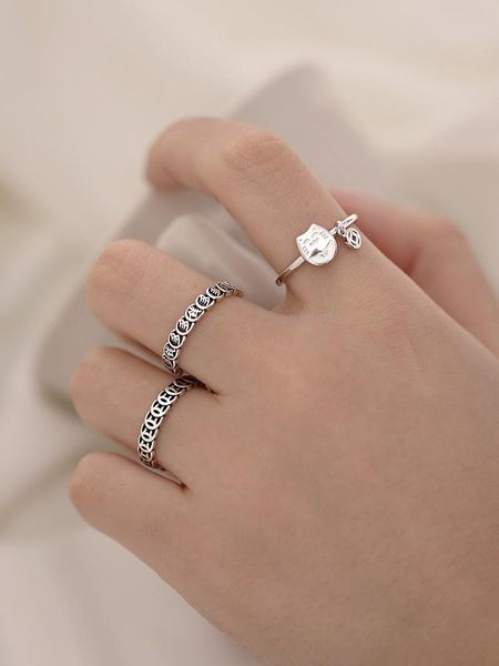 cluster rings 925 sterling silver jewelry with vintage money lucky cat ins personality joint tail ring for women birthday gifts wholesale, Golden;silver
cluster rings 925 sterling silver jewelry with vintage money lucky cat ins personality joint tail ring for women birthday gifts wholesale, Golden;silver