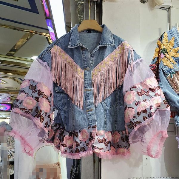 women's jackets blue denim jacket for women 2021 autumn loose large size jean coats lantern sleeve lace tassel hip hop girls cowoy coat, Black;brown
women's jackets blue denim jacket for women 2021 autumn loose large size jean coats lantern sleeve lace tassel hip hop girls cowoy coat, Black;brown