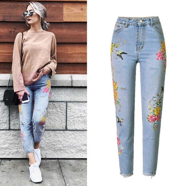 women's pants & capris jeans high waist flower embroidery autumn ripped for denim pantalon femme w4gl, Black;white
women's pants & capris jeans high waist flower embroidery autumn ripped for denim pantalon femme w4gl, Black;white