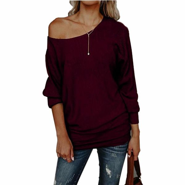 women's sweaters plus size autumn winter knitting casual oblique shoulder long sleeve sweater loose female women clothing, White;black
women's sweaters plus size autumn winter knitting casual oblique shoulder long sleeve sweater loose female women clothing, White;black