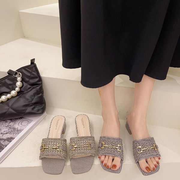 women slippers summer low heel shoes square toe female slides woman outdoor buckle chain shoe flip flops, Black
women slippers summer low heel shoes square toe female slides woman outdoor buckle chain shoe flip flops, Black