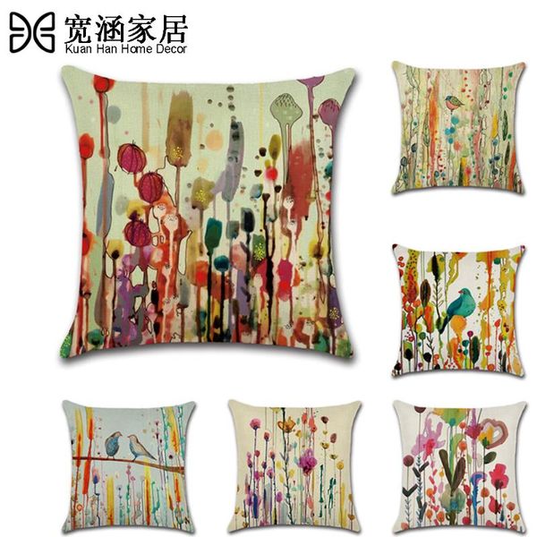 watercolor flower and bird pattern throw pillow case retro floral cushion covers for home sofa chair decorative pillowcases cushion/decorati
watercolor flower and bird pattern throw pillow case retro floral cushion covers for home sofa chair decorative pillowcases cushion/decorati