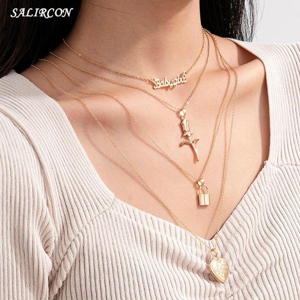 salircon vintage flower love heart pendant necklace for women kpop babygirl letter lock pendants chain jewelry gifts necklaces, Silver
salircon vintage flower love heart pendant necklace for women kpop babygirl letter lock pendants chain jewelry gifts necklaces, Silver