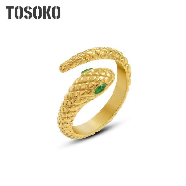 cluster rings tosoko stainless steel jewelry rhombus carved snake shaped green zircon ring women's fashion bsa238, Golden;silver
cluster rings tosoko stainless steel jewelry rhombus carved snake shaped green zircon ring women's fashion bsa238, Golden;silver