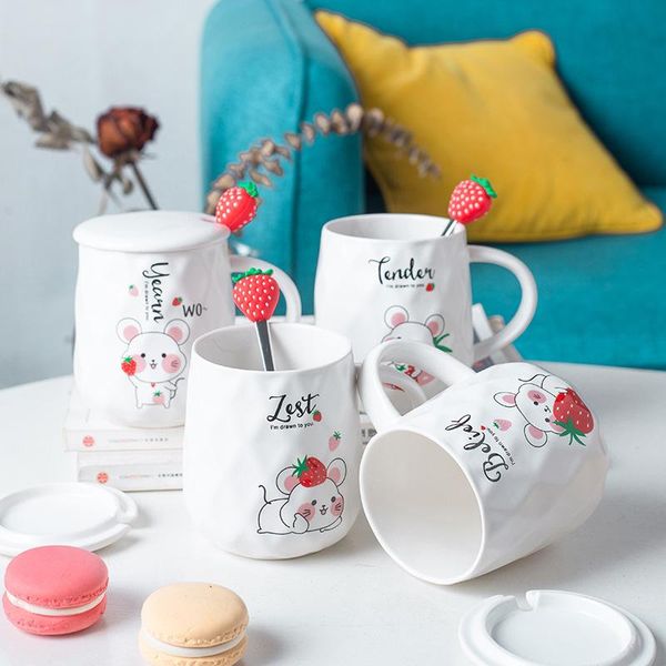 mugs lovely cartoon strawberry mouse ceramic cups student korean version with spoon lovers water cup household coffee mug
mugs lovely cartoon strawberry mouse ceramic cups student korean version with spoon lovers water cup household coffee mug