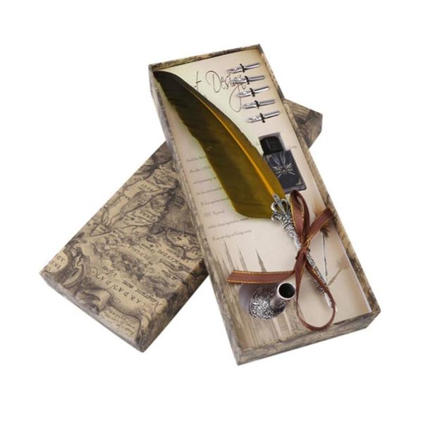 fountain pens english calligraphy feather dip writing ink with 5 flat nibs pen set about 30cm/11.8inch
fountain pens english calligraphy feather dip writing ink with 5 flat nibs pen set about 30cm/11.8inch