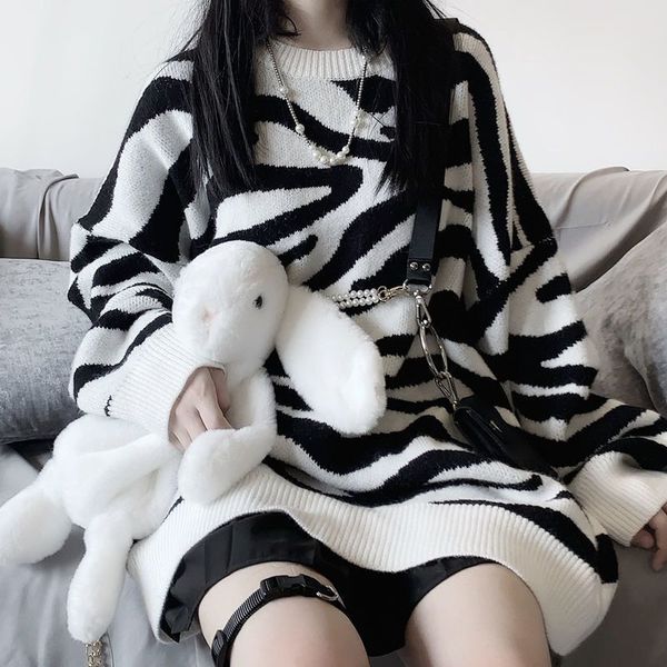 men's sweaters korean retro women's sweater, hip hop style zebra pattern, loose, preppy, medium length, novelty in autumn and wint, White;black
men's sweaters korean retro women's sweater, hip hop style zebra pattern, loose, preppy, medium length, novelty in autumn and wint, White;black