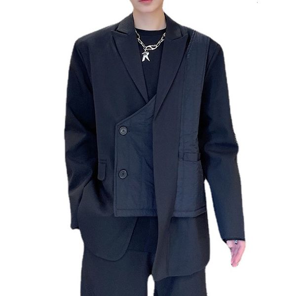 men's suits & blazers net celebrity jacket streetwear fashion loose casual vest splice coat men japanese style dress s4sy, White;black 
men's suits & blazers net celebrity jacket streetwear fashion loose casual vest splice coat men japanese style dress s4sy, White;black