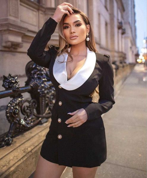 women runway fashion long sleeve single breasted winter celebrity black blazer coat designer outwear jacket 210527, White;black
women runway fashion long sleeve single breasted winter celebrity black blazer coat designer outwear jacket 210527, White;black