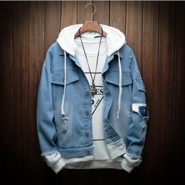 men's jackets men hooded denim jean coats spring autumn holes casual and loose size 4xl, Black;brown
men's jackets men hooded denim jean coats spring autumn holes casual and loose size 4xl, Black;brown