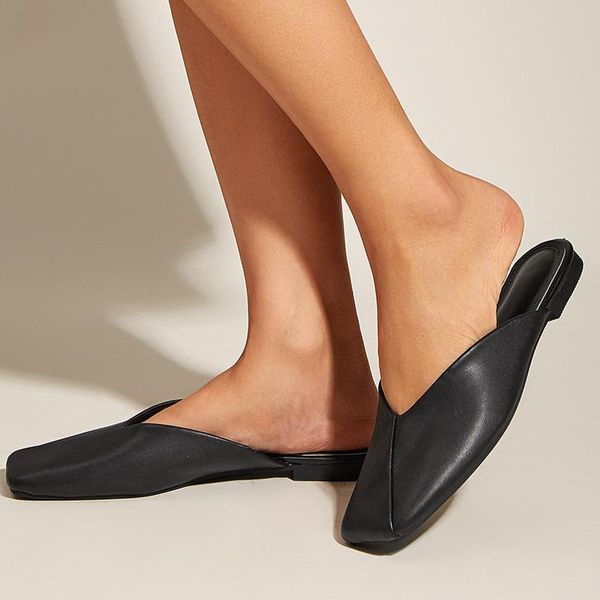 women slippers fashion flats ladies mules causal square toe low heel female outdoor shoes flip flops dress, Black
women slippers fashion flats ladies mules causal square toe low heel female outdoor shoes flip flops dress, Black