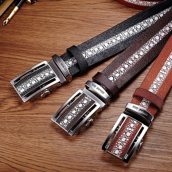 men genuine leather pearl skin print cowhide stingray classic belt belts, Black;brown
men genuine leather pearl skin print cowhide stingray classic belt belts, Black;brown