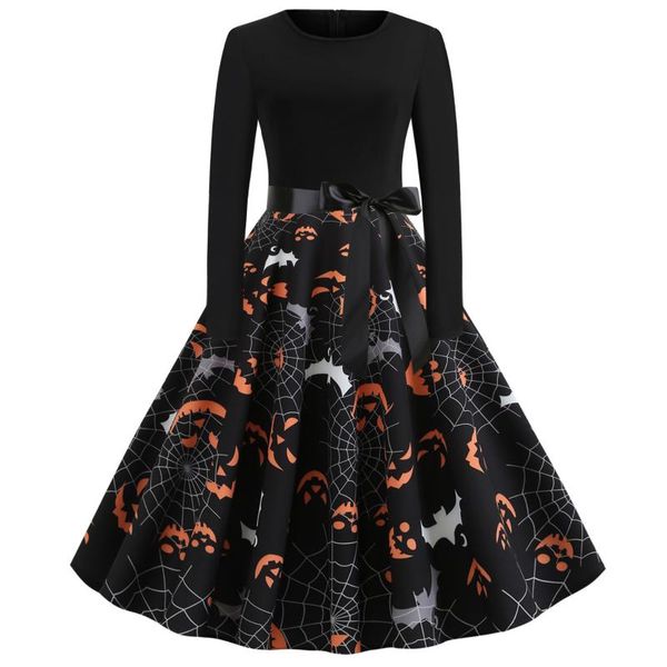 casual dresses 2021 women's halloween clothes simple korean slim horror printed waist belt long sleeve a-line o-neck dress vestidos, Black;gray
casual dresses 2021 women's halloween clothes simple korean slim horror printed waist belt long sleeve a-line o-neck dress vestidos, Black;gray