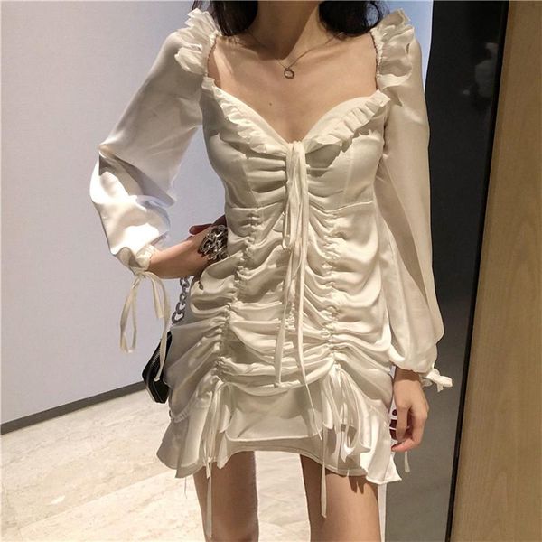 casual dresses 2021 women mini dress long sleeve slash neck drawstring mermaid slim fashion ruffled black white club party, Black;gray
casual dresses 2021 women mini dress long sleeve slash neck drawstring mermaid slim fashion ruffled black white club party, Black;gray