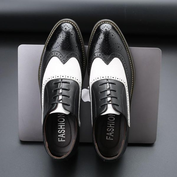dress shoes pointed split leather men's breathable with hole casual for men fashion business man, Black
dress shoes pointed split leather men's breathable with hole casual for men fashion business man, Black