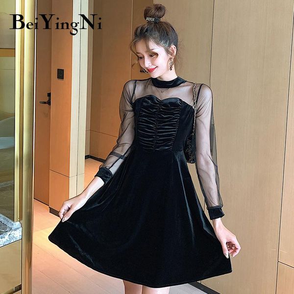 casual dresses beiyingni velvet black dress woman luxury autumn winter large size a line long sleeve solid pleated mini vestido, Black;gray
casual dresses beiyingni velvet black dress woman luxury autumn winter large size a line long sleeve solid pleated mini vestido, Black;gray