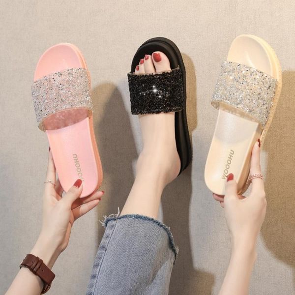 slippers 2021 fashionable luxury flip flops bling rhinestone uppers flat slide sandals for outdoor summer shoes women's mules, Black
slippers 2021 fashionable luxury flip flops bling rhinestone uppers flat slide sandals for outdoor summer shoes women's mules, Black
