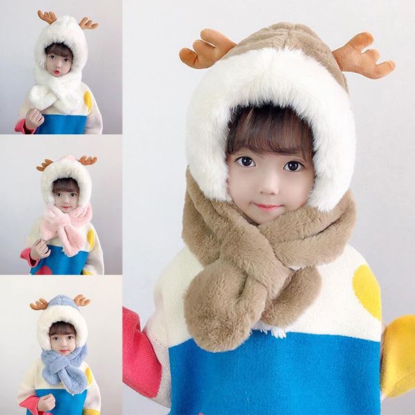 berets velvet thicken cute antler children winter hats scarf set novelty warm plush earflap caps for girls boy christmas gifts, Blue;gray
berets velvet thicken cute antler children winter hats scarf set novelty warm plush earflap caps for girls boy christmas gifts, Blue;gray