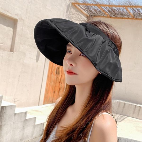 sun protection hats summer visors cap women empty beach portable shell capwide brim sunhat female hair accessories wide, Blue;gray
sun protection hats summer visors cap women empty beach portable shell capwide brim sunhat female hair accessories wide, Blue;gray