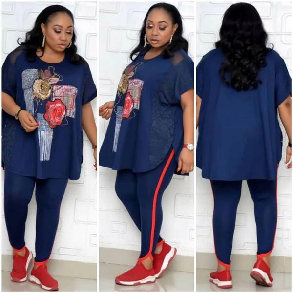 two piece set fashion style african women printing pieces sets and long pant dashiki bazin ropa clothing1, Red 
two piece set fashion style african women printing pieces sets and long pant dashiki bazin ropa clothing1, Red