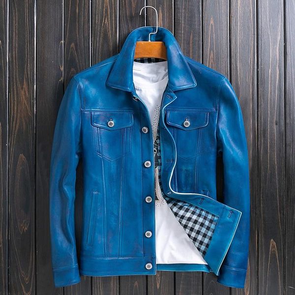 loose genuine men leather jacket vintage sheepskin denim biker coat streetwear blue casual natural outerwear oversize men's & faux, Black
loose genuine men leather jacket vintage sheepskin denim biker coat streetwear blue casual natural outerwear oversize men's & faux, Black