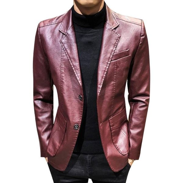 men's fur & faux autumn winter men solid color leather suit jacket long sleeve lapel blazer, Black
men's fur & faux autumn winter men solid color leather suit jacket long sleeve lapel blazer, Black