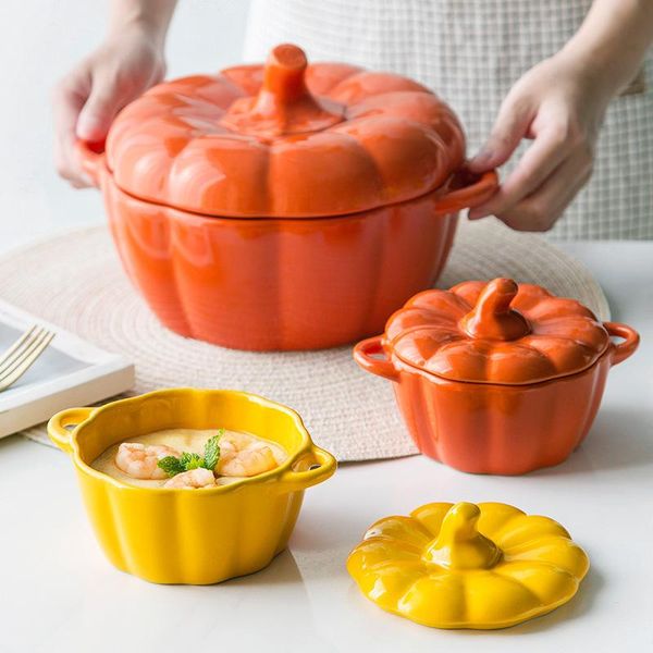 pumpkin bowl series cute baking household stew pot with lid steamed egg ceramic binaural small creative tableware bowls
pumpkin bowl series cute baking household stew pot with lid steamed egg ceramic binaural small creative tableware bowls