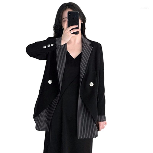 casual loose women blazer jackets work business suit coat vintage bouble breasted office lady long blazers autumn1, White;black
casual loose women blazer jackets work business suit coat vintage bouble breasted office lady long blazers autumn1, White;black