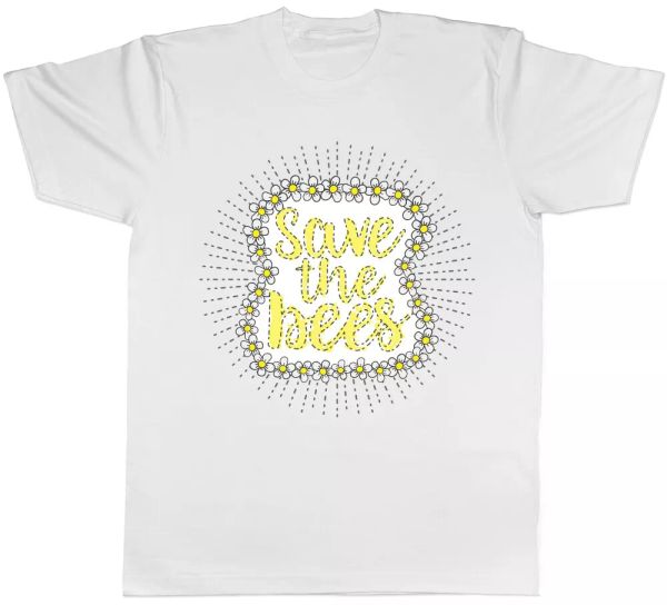 save the bees mens t-shirt, White;black
save the bees mens t-shirt, White;black