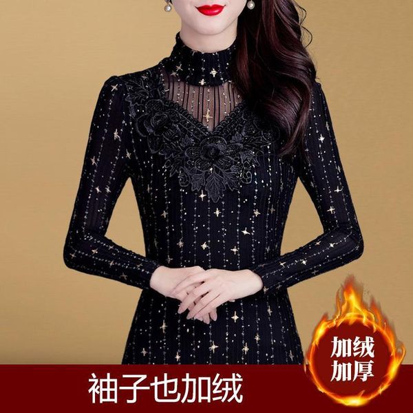 woman tshirts lace women's long-sleeved plus size collar mujer camisetas t-shirt, White
woman tshirts lace women's long-sleeved plus size collar mujer camisetas t-shirt, White