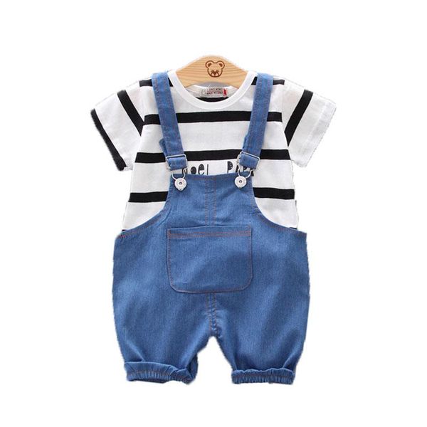 summer children's short-sleeved striped round neck shirt jacket denim bib two-piece suit baby fashion 0-4y jumpsuits, Blue
summer children's short-sleeved striped round neck shirt jacket denim bib two-piece suit baby fashion 0-4y jumpsuits, Blue