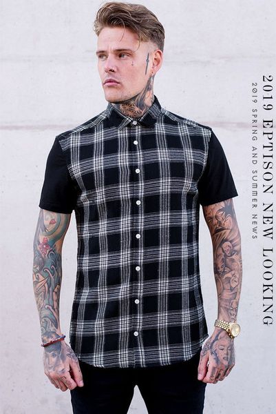 fashion polo shirt 2021 men's classic plaid trend casual short sleeve lapel t-shirt, White;black
fashion polo shirt 2021 men's classic plaid trend casual short sleeve lapel t-shirt, White;black