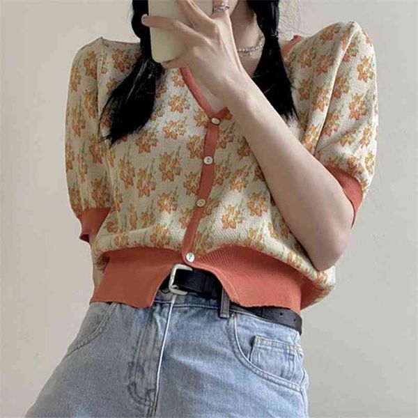 retro v-neck short cardigan women's sweater thin summer korean slim sleeve 210529, White
retro v-neck short cardigan women's sweater thin summer korean slim sleeve 210529, White
