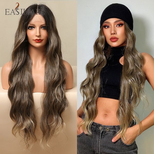 long brown ombre wavy synthetic t part lace wigs for black women cosplay transparent lace body wave wigs heat resistant
long brown ombre wavy synthetic t part lace wigs for black women cosplay transparent lace body wave wigs heat resistant