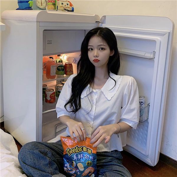women's blouses & shirts large size women 's shirt summer short sleeve slimming fashion design casual retro korean style purple to, White
women's blouses & shirts large size women 's shirt summer short sleeve slimming fashion design casual retro korean style purple to, White