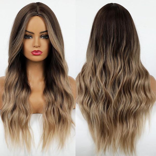 synthetic wigs ombre black brown golden wig natural middle part long body wave for women daily party cosplay use heat resistant
synthetic wigs ombre black brown golden wig natural middle part long body wave for women daily party cosplay use heat resistant