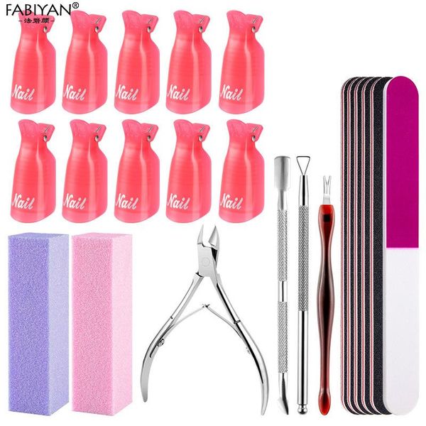nail art kits nial gel removing kit 22pcs/set polish remove clips buffers cuticle scissors file pusher manicure tool set
nail art kits nial gel removing kit 22pcs/set polish remove clips buffers cuticle scissors file pusher manicure tool set
