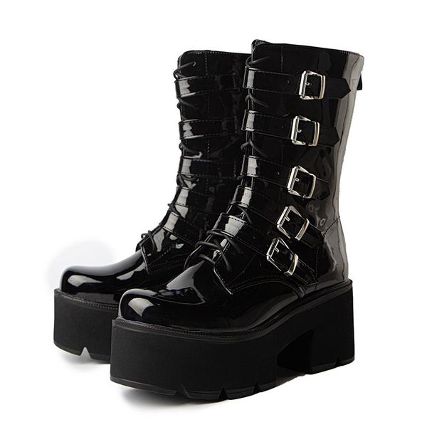 boots lucyever gothic punk metal buckle motorcycle women black leather chunky heels platform booties female autumn winter botas
boots lucyever gothic punk metal buckle motorcycle women black leather chunky heels platform booties female autumn winter botas