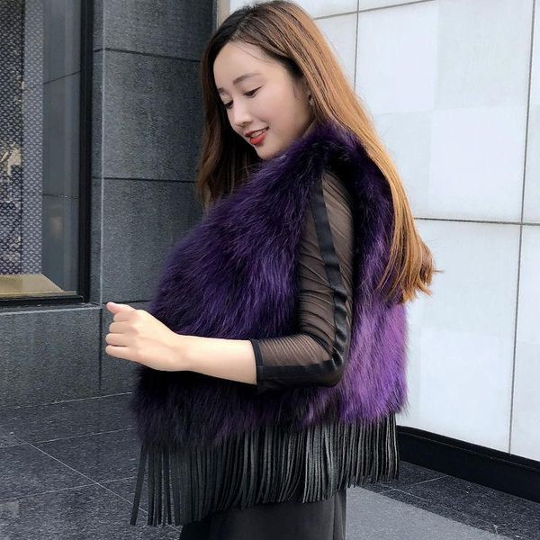 women's fur & faux 2021 women winter tassel real raccoon vest female short genuine waistcoat ladies solid v-neck sleeveless coats u688, Black
women's fur & faux 2021 women winter tassel real raccoon vest female short genuine waistcoat ladies solid v-neck sleeveless coats u688, Black
