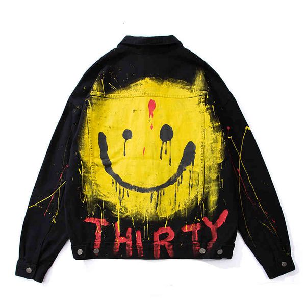 men's jackets swag-jaqueta jeans masculina estilo hip hop, jaqueta preta com estampa de smile, pintada à mão, outono jznl, Black;brown
men's jackets swag-jaqueta jeans masculina estilo hip hop, jaqueta preta com estampa de smile, pintada à mão, outono jznl, Black;brown
