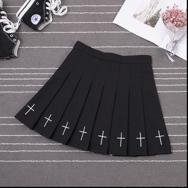 women womens skirts harajuku sweet fresh feeling high waist pleated skirt elastic cross embroidery, Black
women womens skirts harajuku sweet fresh feeling high waist pleated skirt elastic cross embroidery, Black
