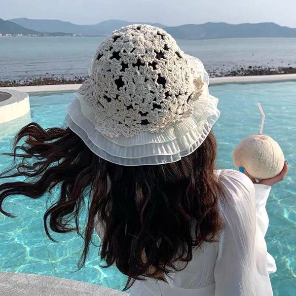 wide brim hats ladies lace knitted hollow bucket hat crochet thread cap flower cute sweet romantic sun breathable, Blue;gray
wide brim hats ladies lace knitted hollow bucket hat crochet thread cap flower cute sweet romantic sun breathable, Blue;gray