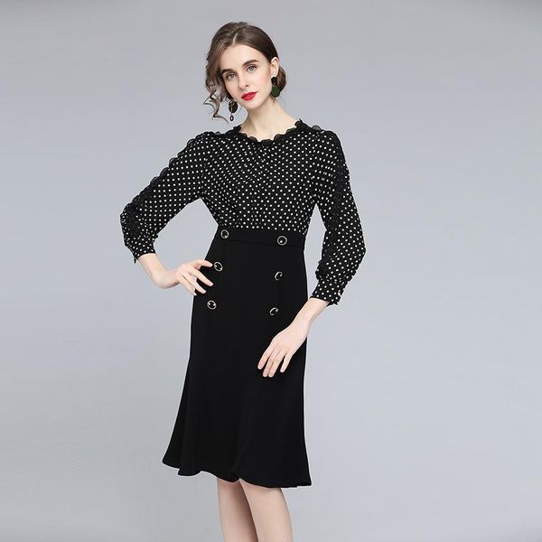 casual dresses summer women's dress 2021 french commuter round neck polka dot long-sleeved fishtail waist female slim x585, Black;gray
casual dresses summer women's dress 2021 french commuter round neck polka dot long-sleeved fishtail waist female slim x585, Black;gray