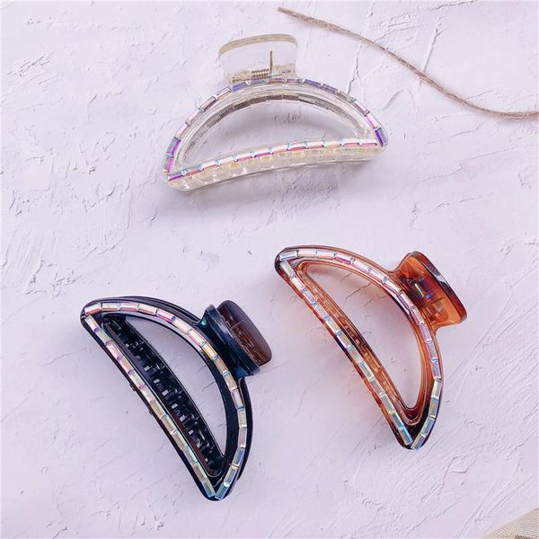 new temperament women's vintage simple arc catch clip hair accessories korean graceful female hair claws headdress, Slivery;white 
new temperament women's vintage simple arc catch clip hair accessories korean graceful female hair claws headdress, Slivery;white